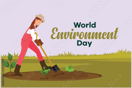 World Environment day. Colored flat vector illustration isolated.
