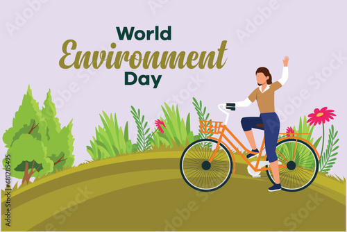 World Environment day. Colored flat vector illustration isolated.