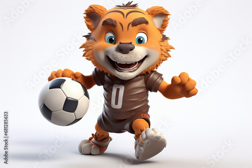 cartoon character of a tiger playing football