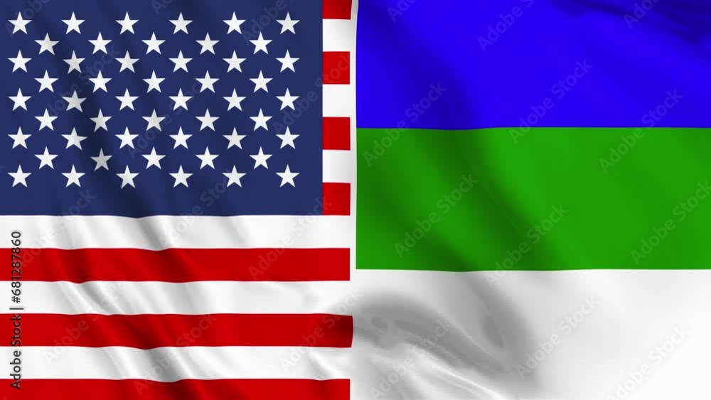 USA and Komi Flag Loop USA and Komi Flag Loop
