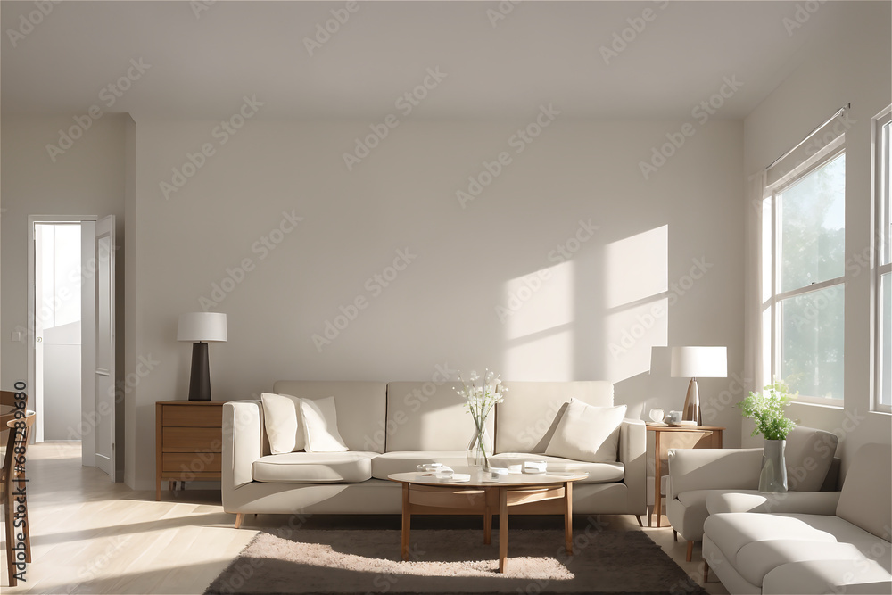Cozy and modern interior of the living room. Generative AI Cozy and modern interior of the living room. Generative AI
