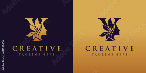 Letter Y logo combination  beauty logo icon Premium Vector