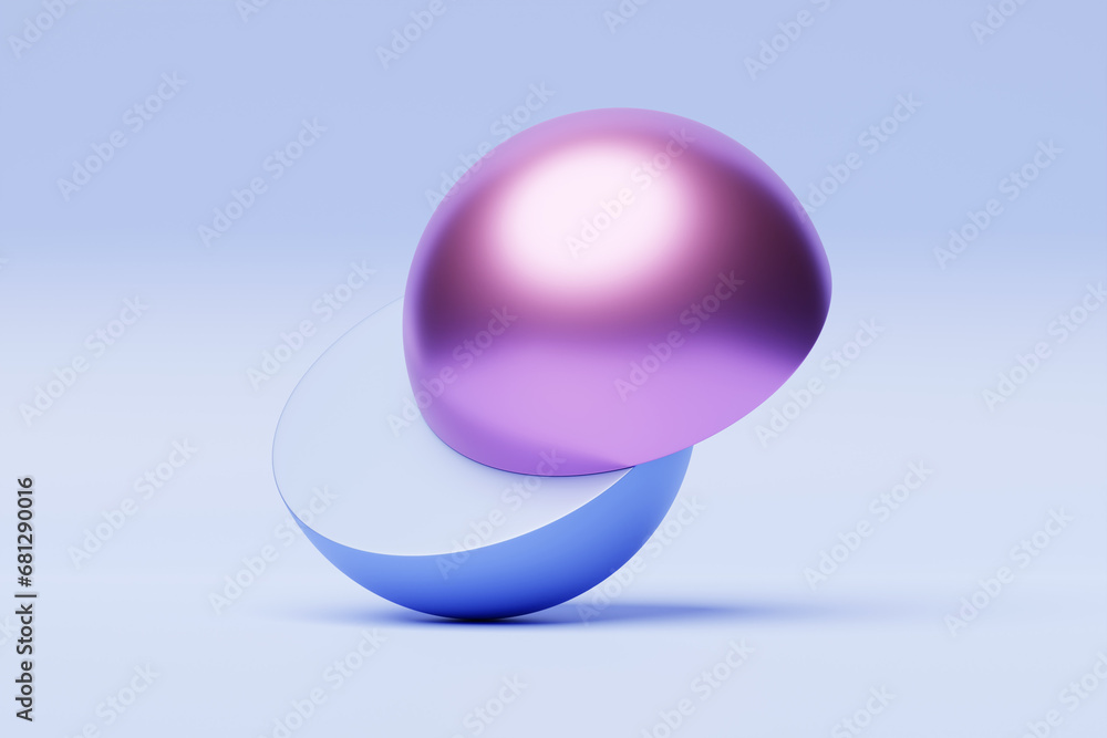 3D illustration of a pink and blue sphere on a pink background. Cyber ball sphere 3D illustration of a pink and blue sphere on a pink background. Cyber ball sphere