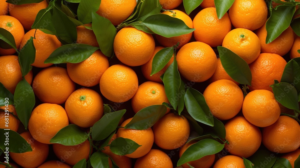 Top-view angle background of tangerine fruits.