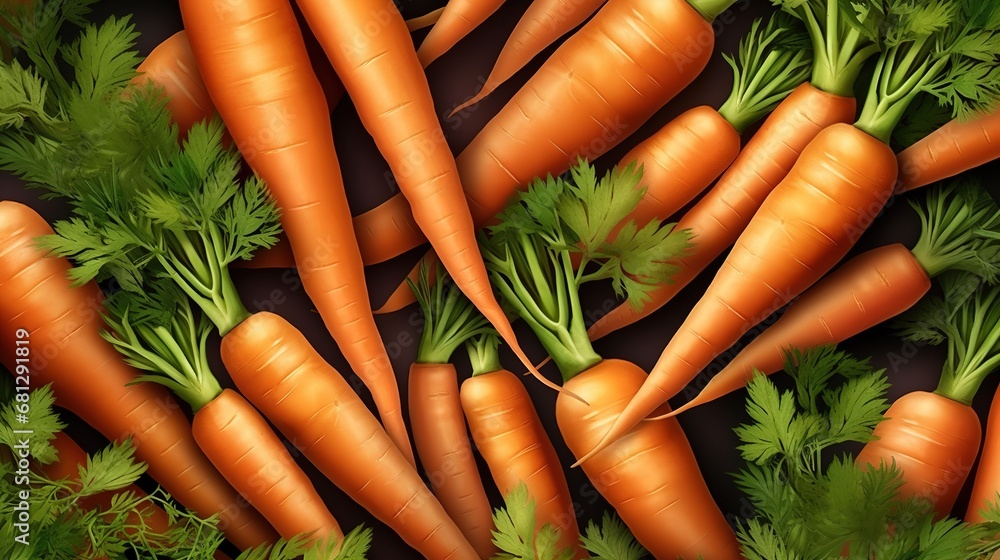 Obraz na płótnie Top-view angle background of carrot vegetables. w salonie