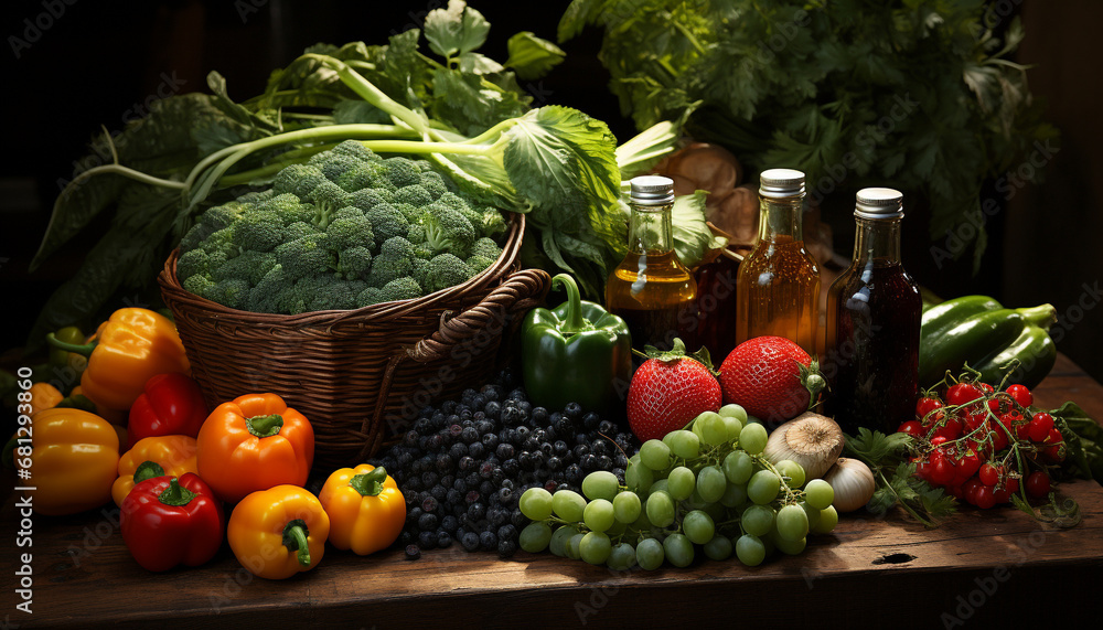 Freshness of nature bounty in healthy eating basket generated by AI Freshness of nature bounty in healthy eating basket generated by AI