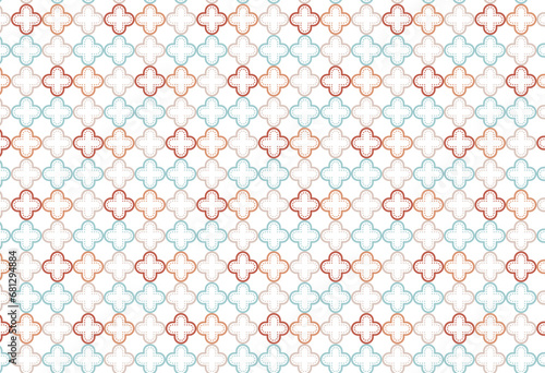 モロッカンな四つ葉のパターン柄の背景イラスト 