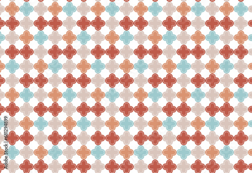 モロッカンな四つ葉のパターン柄の背景イラスト
