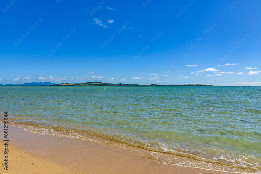 Beautiful clear water beach on Yufu Island in Okinawa Prefecture, Japan
