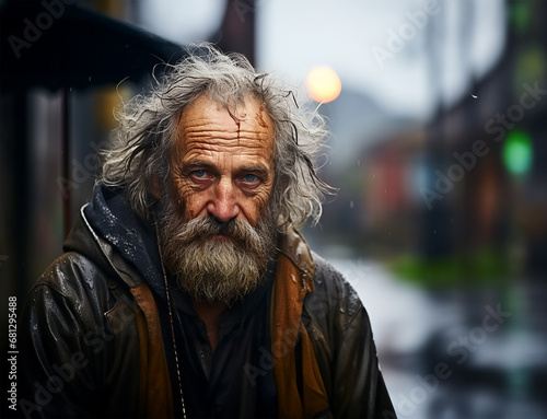 a homeless old man