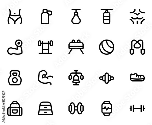 Fitness line icon Sheet