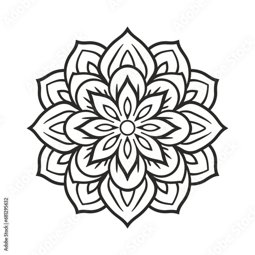 Zentangle background mandala vector isolated on a white background  abstract outline floral mandala