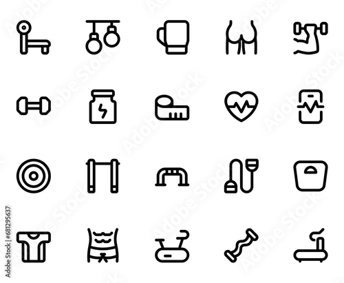 Fitness line icon Sheet