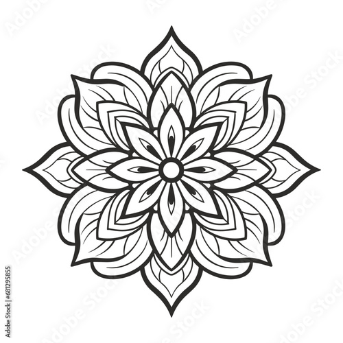 Doodle zentangle mandala vector isolated on a white background  abstract outline floral mandala