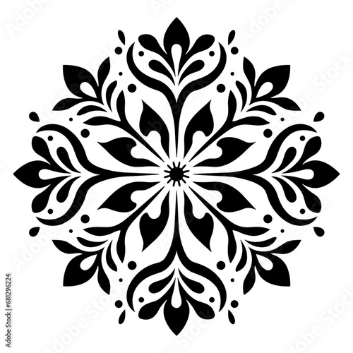 Monochrome ethnic Mandala vector isolated on a white background  abstract outline floral mandala