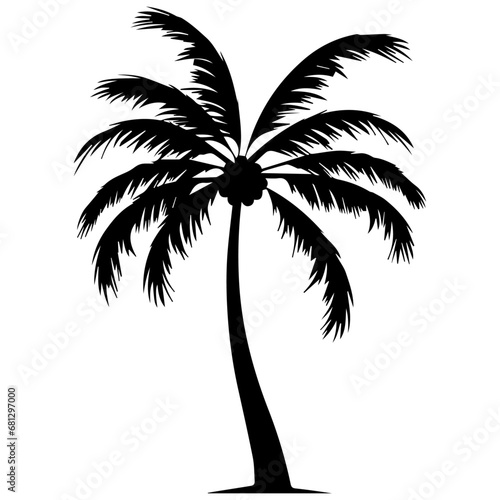 Coconut tree vector silhouette illustration black color  coconut tree icon vector