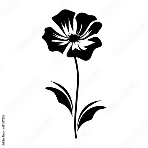 Flower Icon vector silhouette illustration  Flower vector silhouette