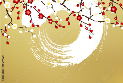 梅　和柄　春　背景