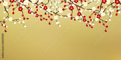 梅　和柄　春　背景