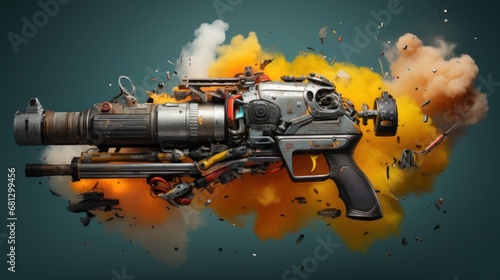 modern weapons of destruction background wallpaper AI generated image