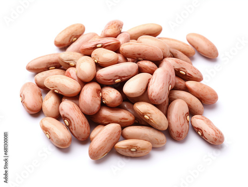 Alavese pinto beans isolated on a white background.