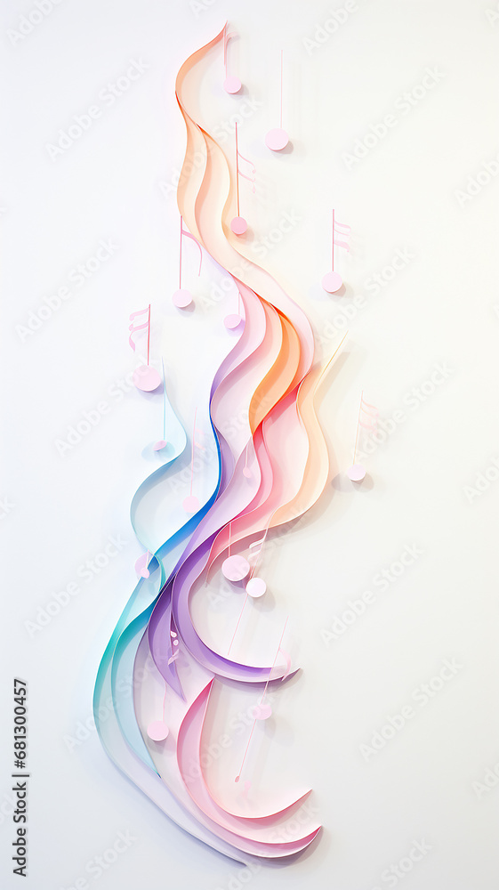 abstract musical high, vertical, space background with notes watercolor. musical multi colored on a white background abstract musical high, vertical, space background with notes watercolor. musical multi colored on a white background