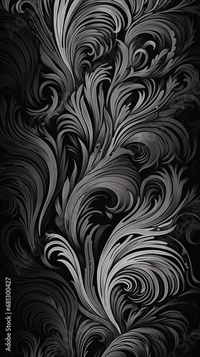 vertical, high, narrow, background black pattern curves lines abstract background movement floral