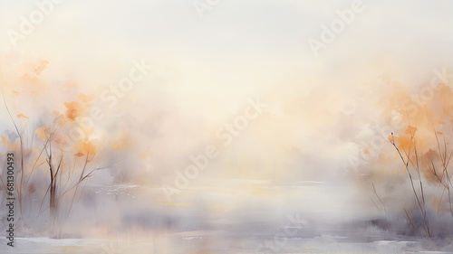 gray watercolor art background, blurred shaded in the style of nature autumn winter seasonal copy space