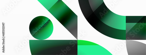 Geometric minimalism with triangles and circles. Blend of basic shapes creating serene, visually pleasing compositions. Wallpaper, banner, background, landing page, wall art, invitation, prints