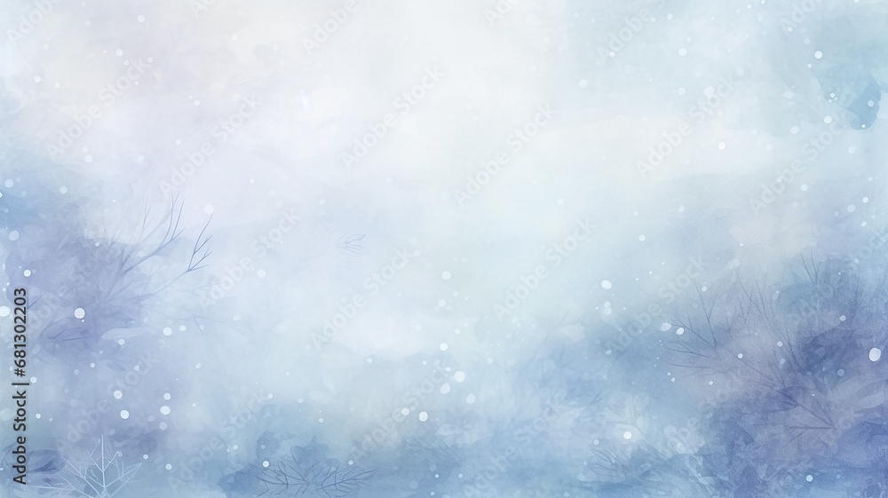watercolor landscape winter, snow, snowfall view with copy space, empty banner, postcard for the new year watercolor landscape winter, snow, snowfall view with copy space, empty banner, postcard for the new year