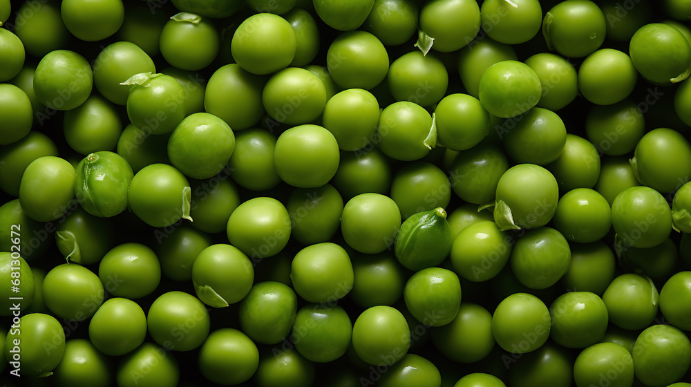 Top view full frame of whole ripe green peas placed together as background. Top view full frame of whole ripe green peas placed together as background.