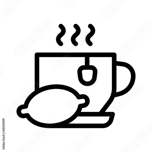 lemon tea line icon illustration vector graphic. Simple element illustration vector graphic, suitable for app, websites, and presentations isolated on white background
