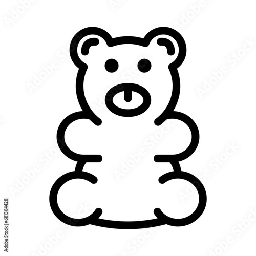 gummy bear line icon illustration vector graphic. Simple element illustration vector graphic, suitable for app, websites, and presentations isolated on white background