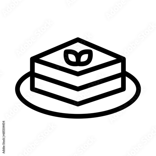 tiramisu line icon illustration vector graphic. Simple element illustration vector graphic, suitable for app, websites, and presentations isolated on white background