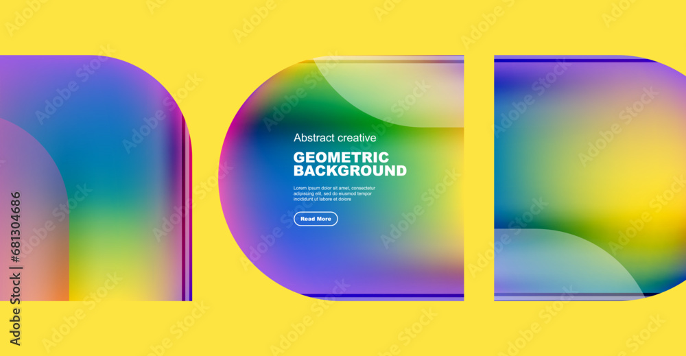 Naklejka premium Round square geometric abstract background