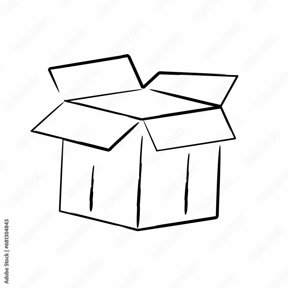 Big cardboard box. Suitable for packaging for gifts, parcels, various goods. Flat 3D isometric vector cartoon illustration. On a white background. Big cardboard box. Suitable for packaging for gifts, parcels, various goods. Flat 3D isometric vector cartoon illustration. On a white background.