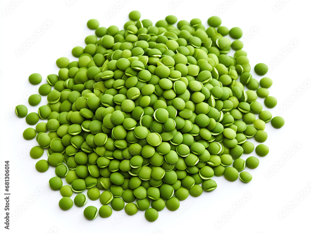 Green lentils isolated on white. Green lentils isolated on white.