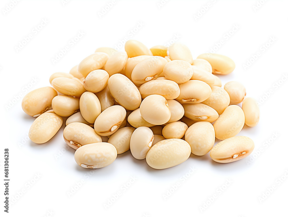Navy beans isolated white