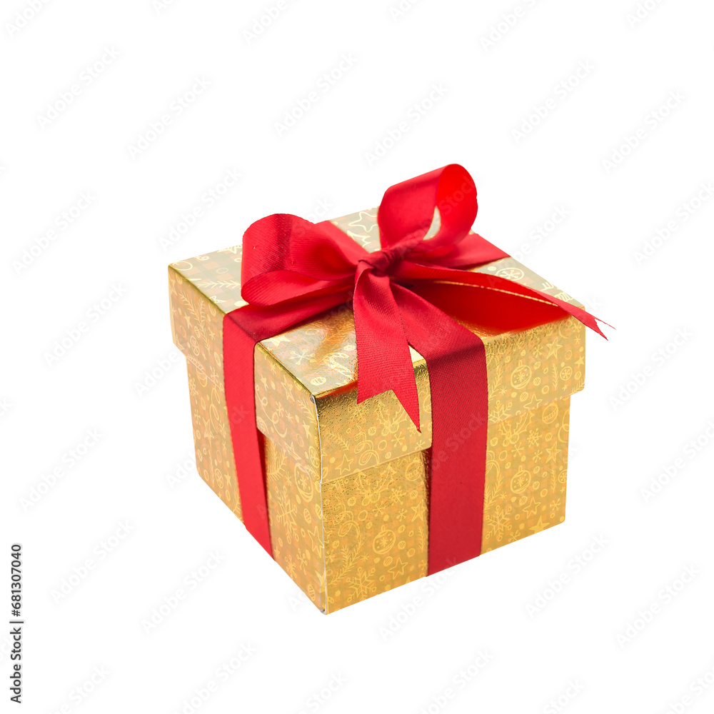 Christmas gift box with red tie transparent background. Christmas gift box with red tie transparent background.