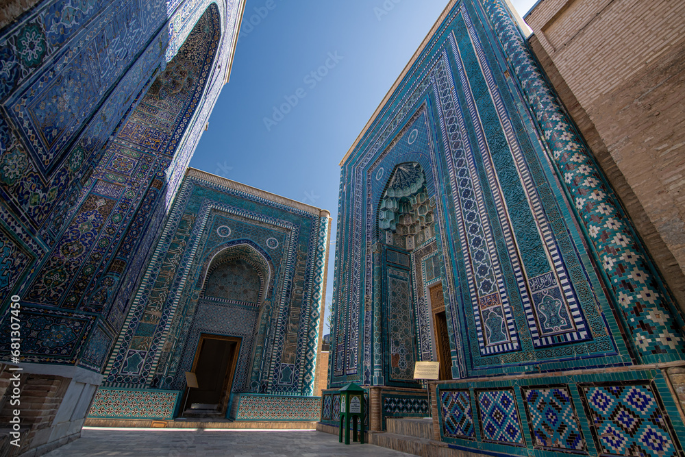 Shah-i-Zinda or Shohizinda, a necropolis in Samarkand, Uzbekistan.