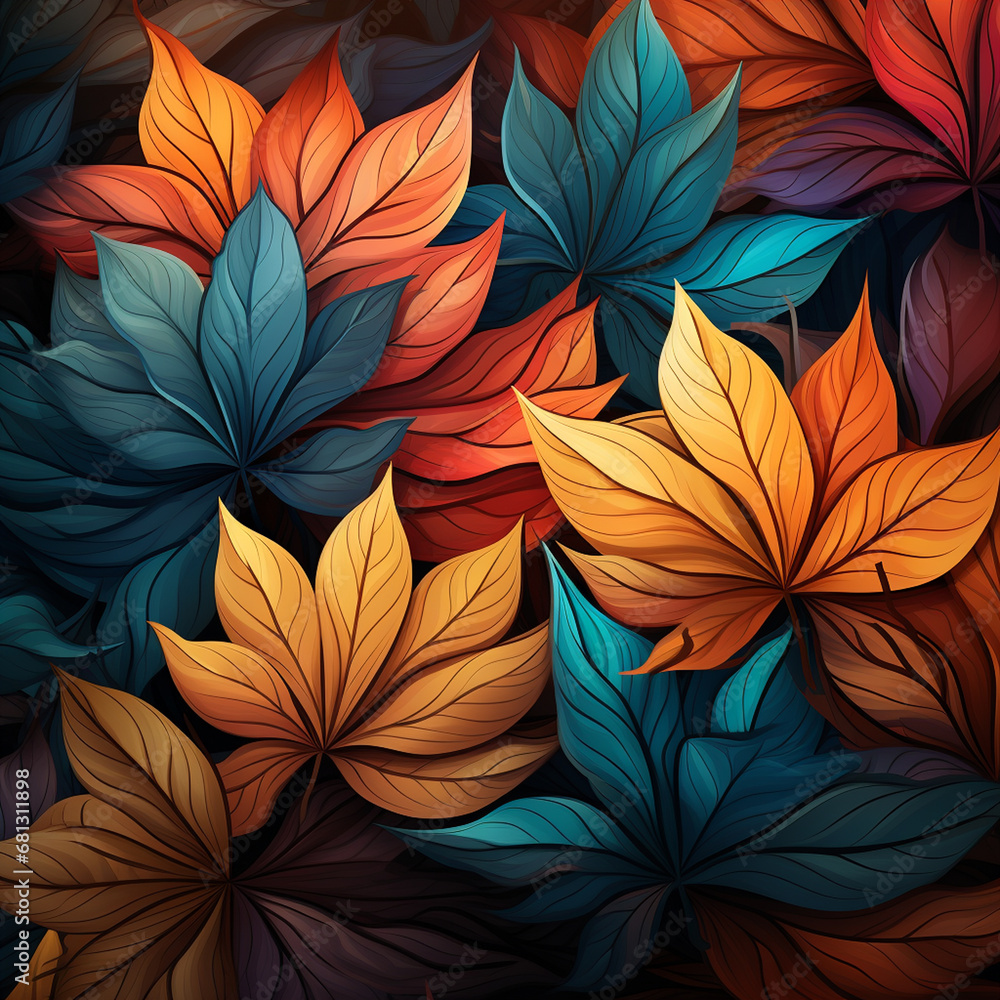 seamless background with autumn leaves