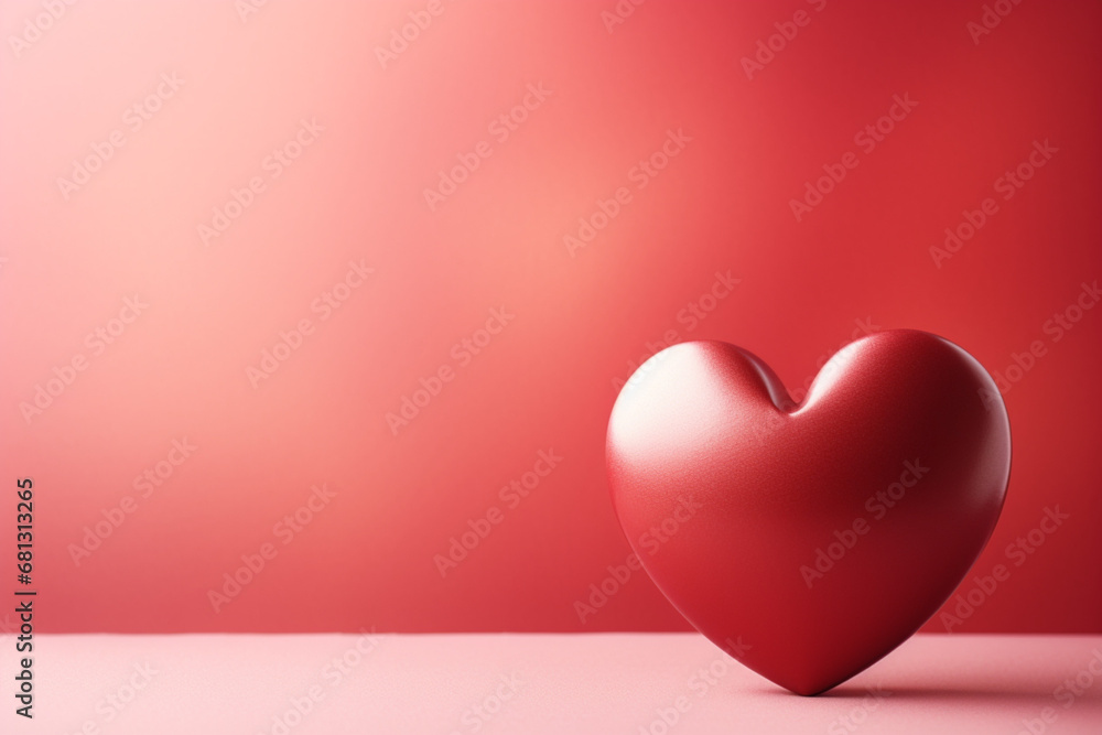 red heart on red background