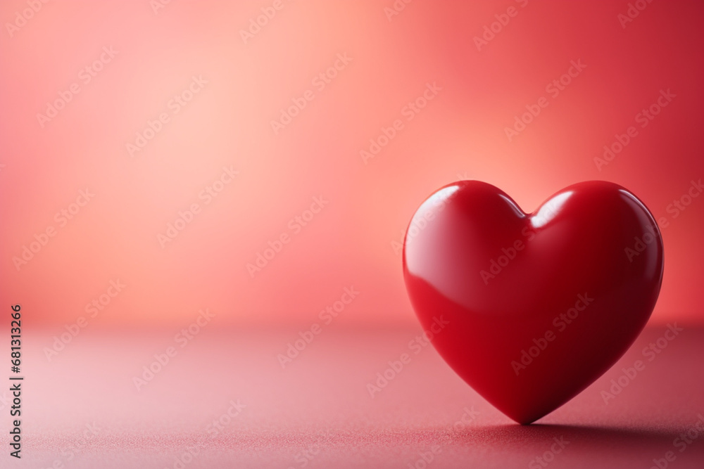 red heart on a red background