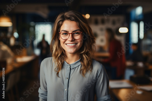 portrait of woman in cafe