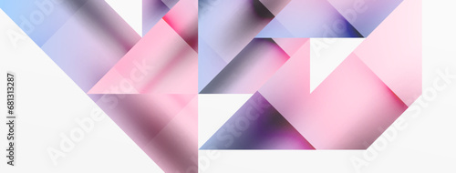 Vivid abstraction unfolds. Triangles in seamless harmony, composing dynamic geometric backdrop. Interplay of angles and hues forms captivating tapestry, evoking modernity and artistic allure