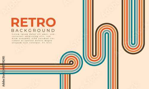 70s retro colored lines background. vector shapes graphic design retro vintage 70s style stripes poster background line 1970s
