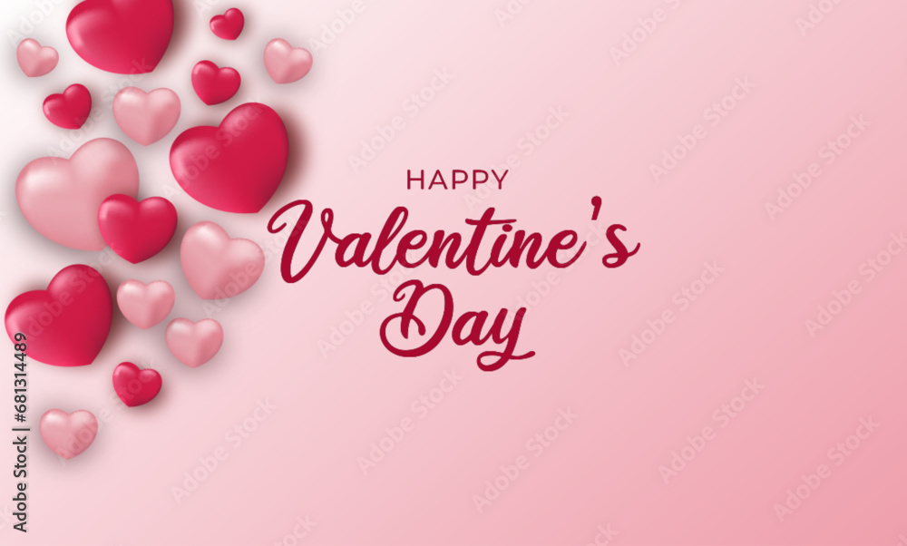 valentines day background with a composition of decorative love