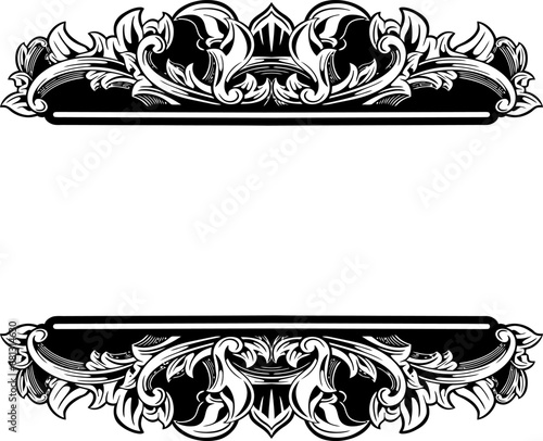 Beautiful Classic Style Engraving Vector Design Color Editable