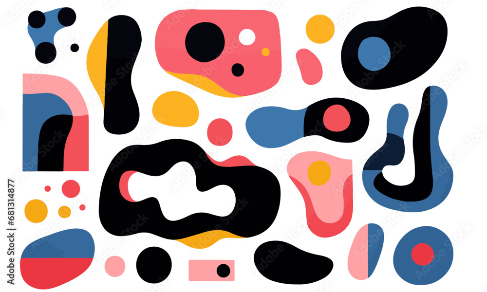 slick shiny abstract shapes, vivid colours, white background slick shiny abstract shapes, vivid colours, white background
