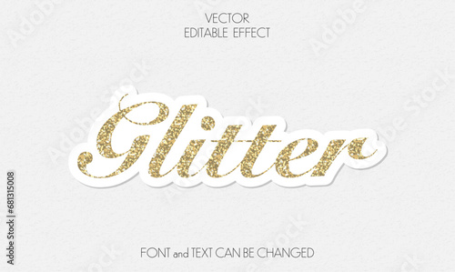 VECTOR editable text effect.  GOLD GLITTER sticker photo